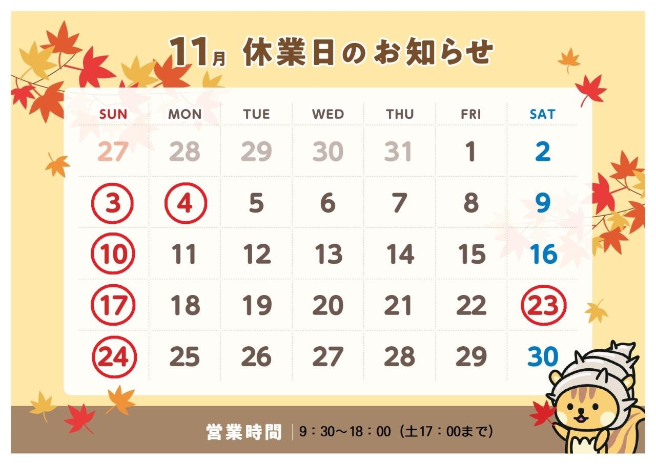 11月休業日